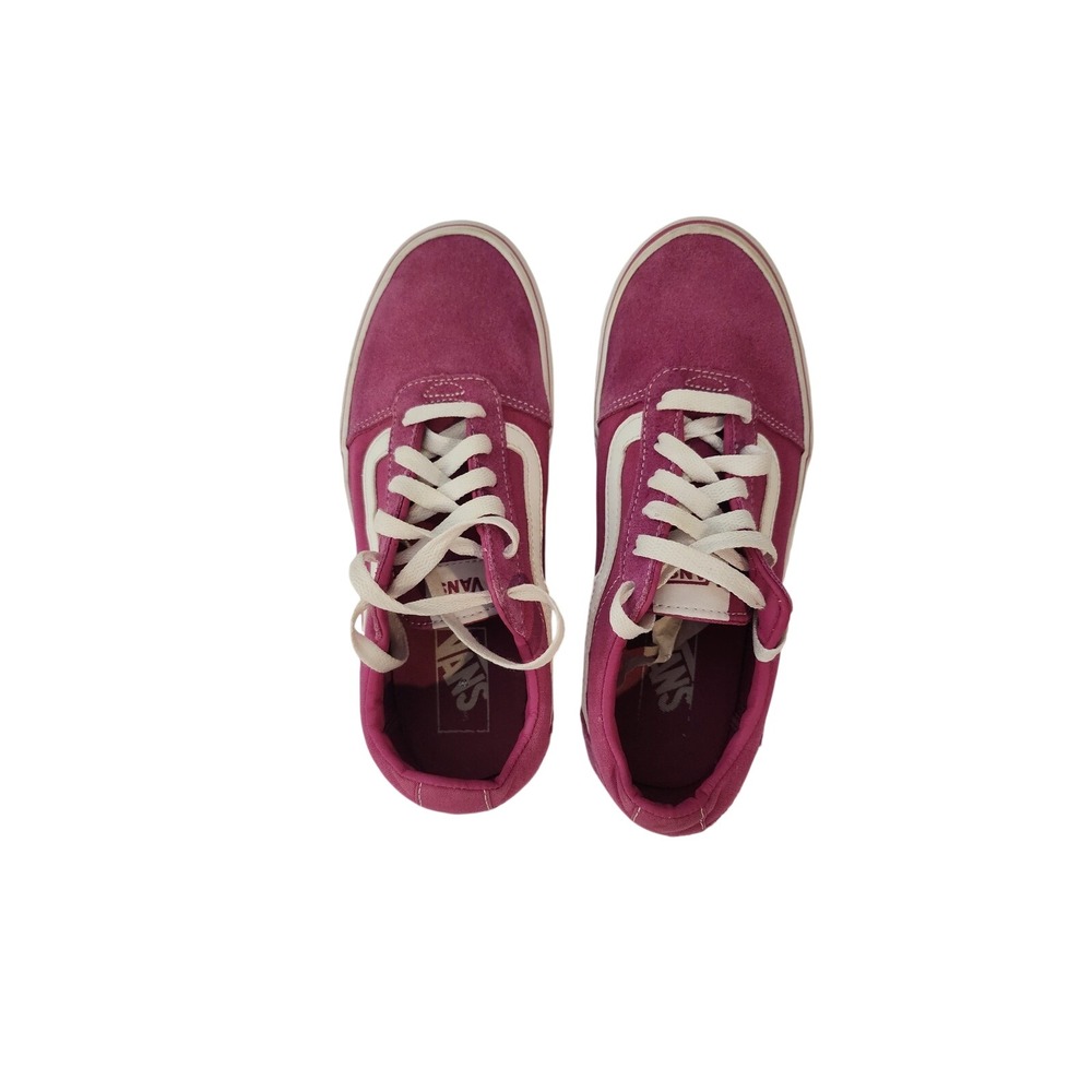 Vans Ward Low Top Fuchsia Pink Suede Canvas Sneakers Womens 8 Skate Shoes